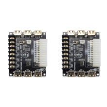 2X 24 Pins ATX Power Supply Breakout Board and Acrylic Case Kit Module Adapter Power Connector Support 3.3V/5V/12V