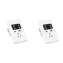 2X USB C Wall Outlet with GaN PD20W USB-C&USB-A&Retractable USB C/-Cables,Tamper-Resistant,15A 125V
