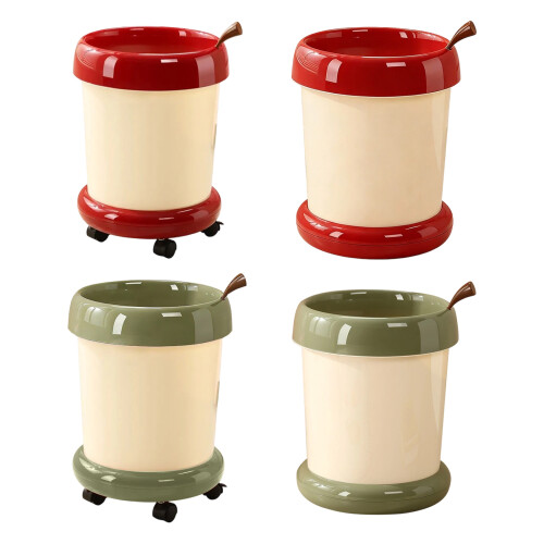 Colorful Print Waste Bin Modern Perfect for-Red Has wheels 1