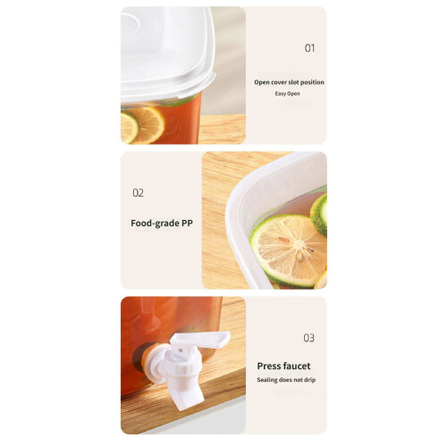 High Capacity Pitcher With Convenient Faucet Water-Square 3.5L 1