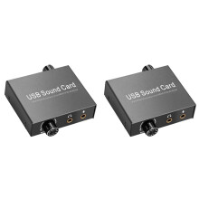 2X USB-C Sound Card Audio External 3.5mm Microphone Audio Adapter Soundcard for PS4 PC Laptop Headset USB Sound Card
