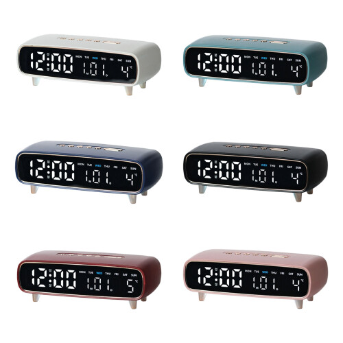 Stylish Digital Alarm Clock with Week Month Display-Sky Blue 1