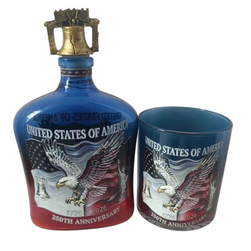 250 Anniversary Commemorative Liquor Decanter Unique-single cup 1