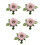 5Pcs Artificial Flower Clusters Plastic Flower Appliques-Pink 1