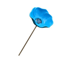Decorative Iron Bird Feeder With Shallow Dish For Birds-Blue