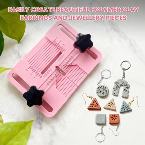 Polymer Clay Earring Hole Drill Guide Kit with Drill Tool, Molds & Studs for Precise Hole Alignment and Easy DIY Jewelry 2