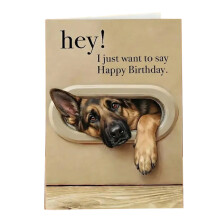 Playful Puppy Birthday Card Dog Illustrations Greeting Card-A