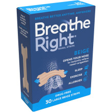 Breathe Right Original Nasal Strips Tan Beige - Large Size, 30 Count