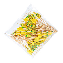 100 Count Natural Wooden Fruit Sticks 12Cm Fine-Pineapple