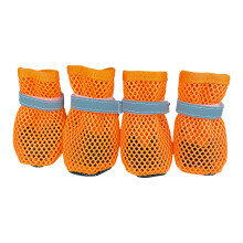 4Pack Breathable Meshes Dog Shoes Soft-Orangecolor XL