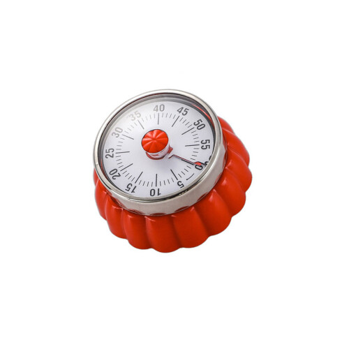 Stainless Steel Mechanical Kitchen Timer Magnetic-Red