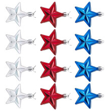 Set van 12 duurzame plastic patriottische sterren hangende