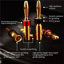New 8Pcs 24K Copper Gold Plated Banana Connector, Speaker Plug, 4.5mm Banana Jack to Match 4.5mm Within Lead