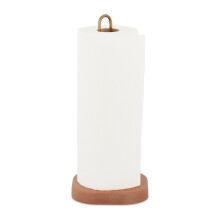 Wooden Kitchen Roll Holder with Wide Base