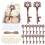 50Pcs Antique Key Shape Bottle Opener with Drawstring Bag for 5