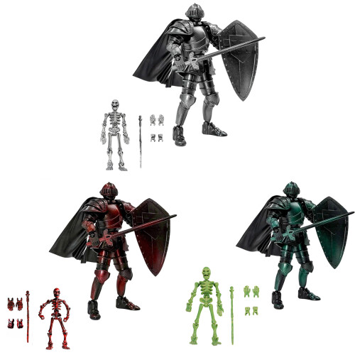 T 13 Action Figure Set,Skeleton Knight Action-Silver 1
