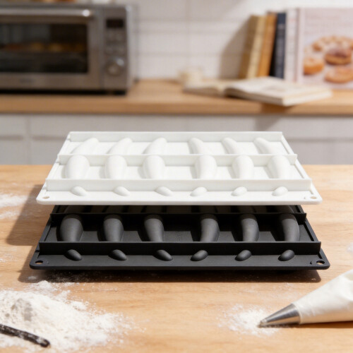 2 Stück Silikon-Backblech-Kuchenformen,-Schwarz 2