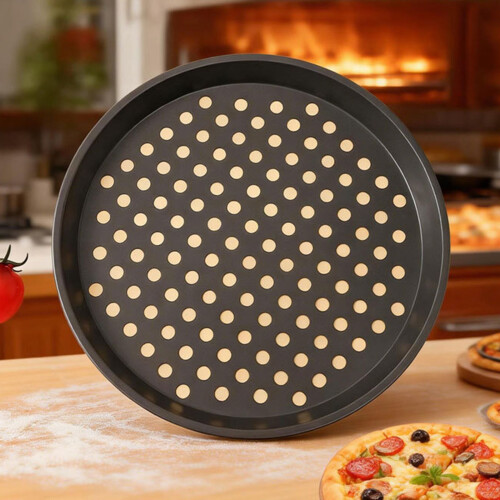 Perforierte Pizzapfannen mit Kohlenstoffstahlstruktur, geeignet 1