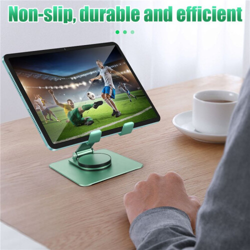 Suporte Giratório para Tablet 360 Ajustável, Suporte de Mesa Portátil em Acrílico para Tablets de Até 12,9 Polegadas, Verde 1