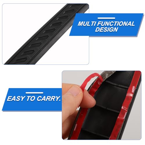 2pcs Car Bumper Protector Rubber Strips Black, Universal Anti Scratch Guard with Easy Self Adhesive Install 2