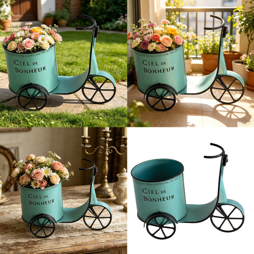 Eisen-Eimer-Ständer, Retro-Blumentopf aus Eisen, rund, 1