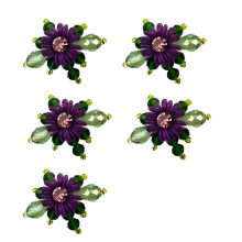Grappes florales tissées à la main, 5 pièces,- violet profond