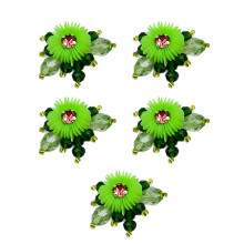 Grappes de fleurs en plastique, 5 pièces, tissées-l'herbe verte