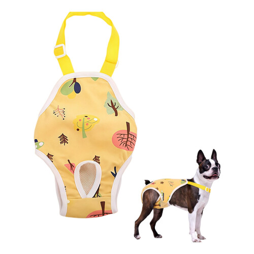 Couche lavable pour chien, facile à porter,-Jaune S