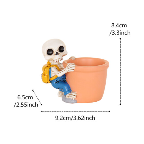 Récipient créatif de Pot de fleur de sac à dos de crâne de 2
