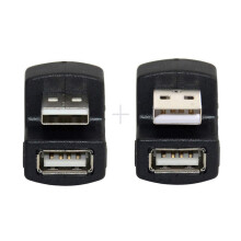 USB 2.0 Right Angle Male to Female Adapter 180 Up Down Angled Extension Connector Black