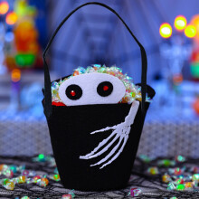 Halloween candy bag spider design cloth bucket 1 piece