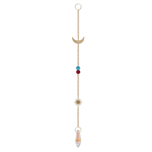 Metallic Star Moon Sun Wind Chime Home Decor 1 Piece