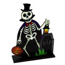 Halloween wooden ornaments party scene decor set