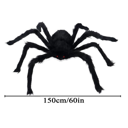 Halloween Plysj Edderkoppdekorasjon 150 cm