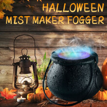 Machine à brouillard d'Halloween avec 6 lumières LED, mini brumisateur