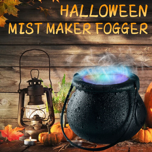 Halloween mistmachine met 6 ledlampjes, mini mistmaker
