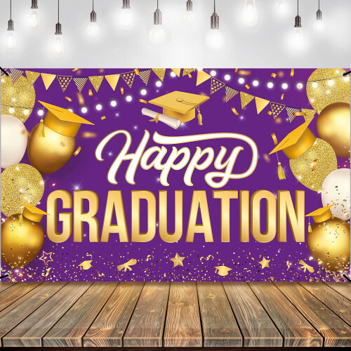 Banner de absolvire violet auriu clasa 2024