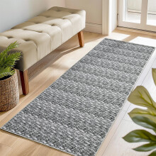 Haperlare modern runner rug grey 2 ft x 6 ft non-slip