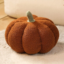 Pumpkin Throw Pillow 3D Shaped Brown 28cm