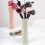Elegant geometric ceramic-style plastic vase for home and 3