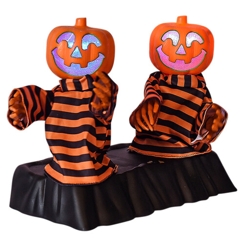 Enfeite de esqueleto de Halloween com luz e som brilhantes. 1