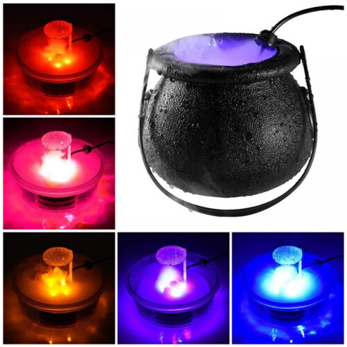 Halloween Heksegryte Tåkemaker med 12 LED-lys 1