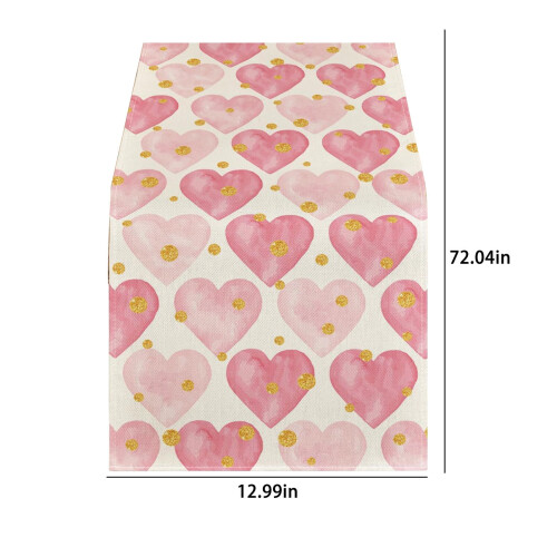 Valentine's Day Table Runner Heart Design Polyester 33x183cm 2