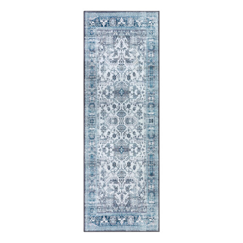 Runner Rug Boho Floral Vintage Gray Blue 2x6 ft 1