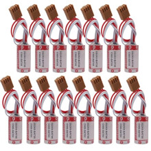 (15‑Pack) 3.6V ER17/33 1600mAh Lithium PLC Battery Replacement for Omron 3G2A9‑BAT08 with JAE 2.5mm‑4P Plug