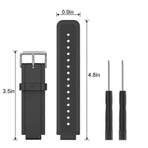(Μαύρο) Λουράκι Σιλικόνης για Garmin Vivoactive Acetate, Μαλακά Λουράκια Σιλικόνης για Ρολ 2