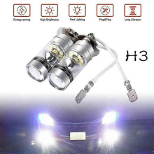 (12000K Eisblau-H8)Neuer H3 LED Nebelscheinwerfer-Umrüstsatz mit Fern-/Abblendlicht, 100W, 6000k Superweiße Glühbirnen für 12V/24V Fahrzeuge