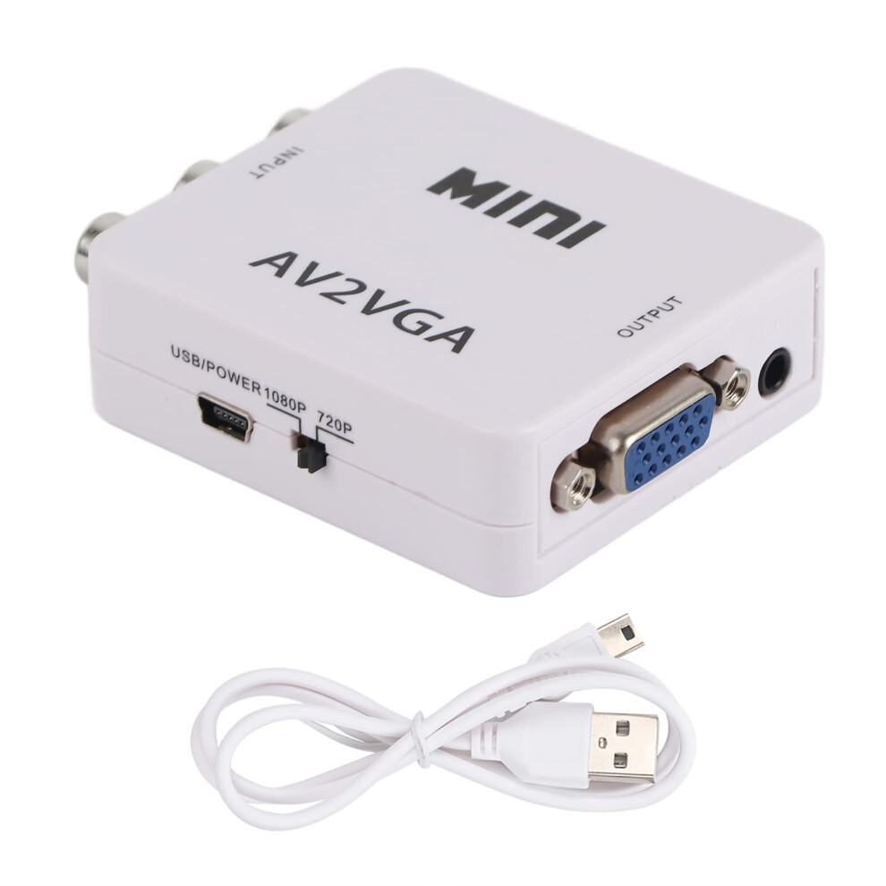 Vga To Av Converter With Automatic Resolution Detection, Plug And Play Composite To Vga Adapter For Tv Pc Dvd Red 9310869832454