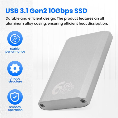 MSATA Naar USB 3.1 Gen2 10Gbps SSD-Behuizingadapterbehuizing met Type C-Poort voor MSATA Interne Solid State-Schijf (SSD) 1