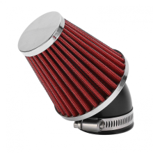 Rode luchtfilter met 45 graden bocht voor motorfiets, ATV, pitbike en minibike (binnendiameter 48 mm)